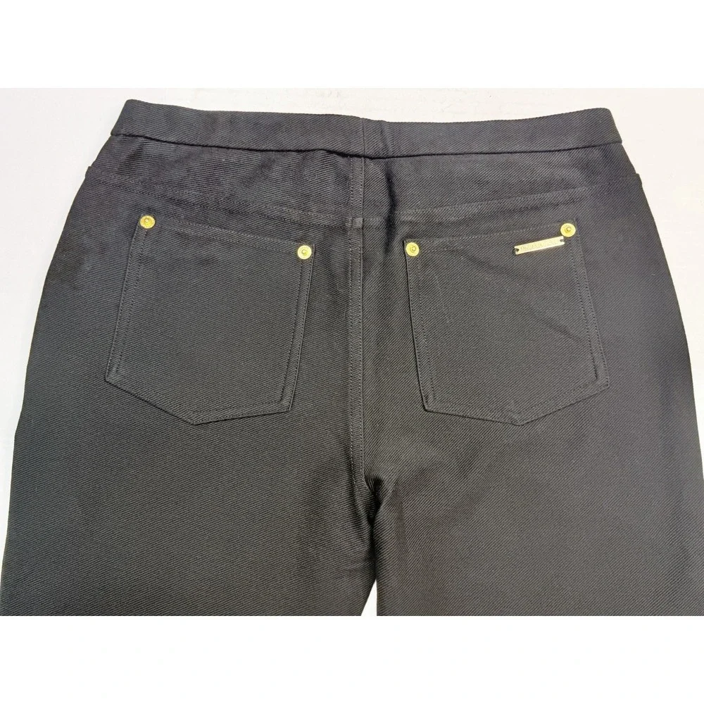 Michael Michael Kors Women's Black Pull-On Skinny Pants Size S‎ Gold Hardware